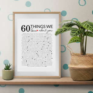 Affiche 60 choses que nous aimons chez vous, 70e 80e anniv