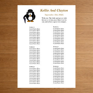 Affiche 60 Funny Penguin Greeter Wedding Seating Chart