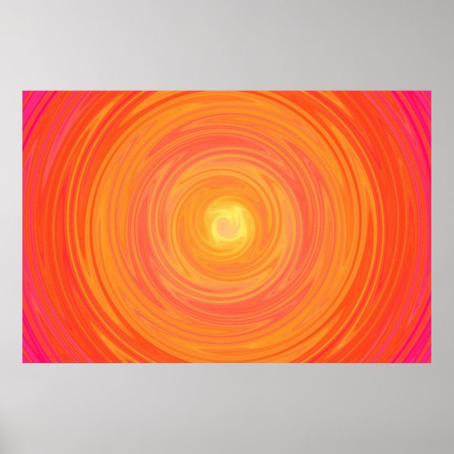 Affiche 60 Gradient - Psychédélique orange jaune (Devant)