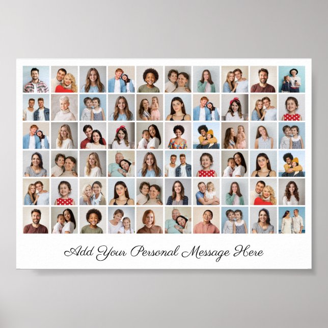 Affiche 60 Photo Collage Ajouter Votre Propre Voeux (Devant)