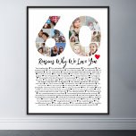 Affiche 60 Raisons pour lesquelles nous vous aimons 60e an<br><div class="desc">Célébrez l'amour et créez des souvenirs durables avec cette Raisons Pourquoi je t'aime Collage de photos. Ce modèle personnalisable vous permet d'offrir un cadeau chaleureux et personnalisé, parfait pour diverses occasions, des anniversaires mariages aux anniversaires, à la Saint-Valentin ou simplement pour des raisons personnelles. Raisons pour lesquelles je t'aime -...</div>