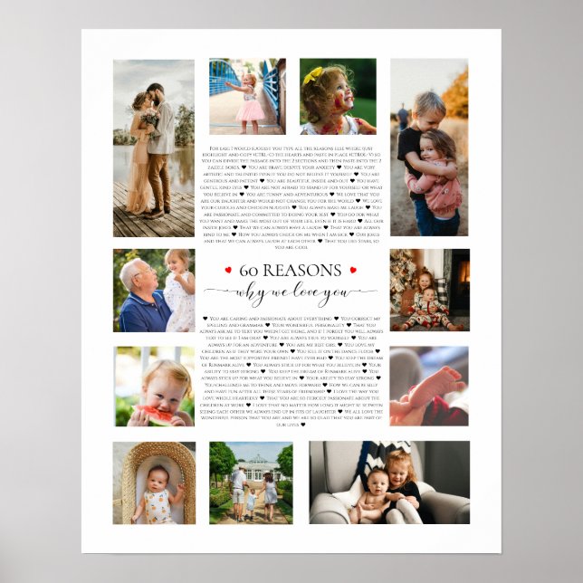 Affiche 60 raisons pour lesquelles nous vous aimons 80 ans (Devant)