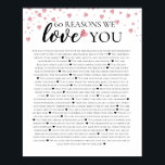 Affiche 60 raisons pour lesquelles nous vous aimons 80e 60<br><div class="desc">Conçu par The Arty Apples Limited</div>