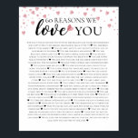 Affiche 60 raisons pour lesquelles nous vous aimons 80e 60<br><div class="desc">Conçu par The Arty Apples Limited</div>
