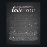 Affiche 60 raisons pour lesquelles nous vous aimons 80e 60<br><div class="desc">Conçu par The Arty Apples Limited</div>