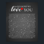 Affiche 60 raisons pour lesquelles nous vous aimons 80e 60<br><div class="desc">Conçu par The Arty Apples Limited</div>