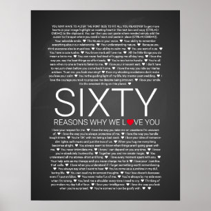 Affiche 60 raisons pour lesquelles nous vous aimons sermen
