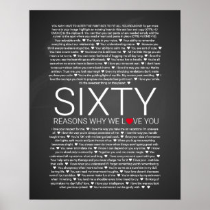 Affiche 60 raisons pour lesquelles nous vous aimons sermen