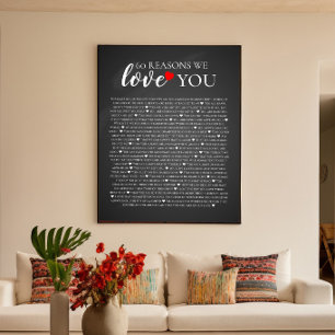 Affiche 60 reasons why we love you 80th 60th birthday 40th