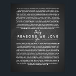 Affiche 60 reasons why we love you birthday gift for him<br><div class="desc">This is a DO IT YOURSELF XX Reasons why we love you. roses reasons we love you,  editable 50 Reasons,  60th birthday,  editable,  80th birthday,  memories,  love you,  mom,  retire You can edit the main body text. Designed by The Arty Apples Limited</div>