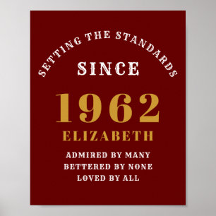 Affiche 60e anniversaire 1962 Elégant Red Gold Chic