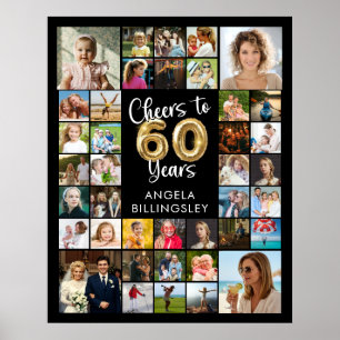 Affiche 60e anniversaire 39 Collage de photos À la santé d