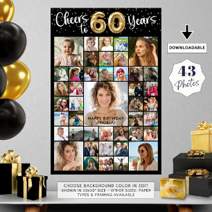 Affiche 60e anniversaire 43 Collage de photos encourage à 