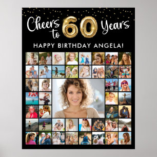Affiche 60e anniversaire 45 Collage de photos À vos années