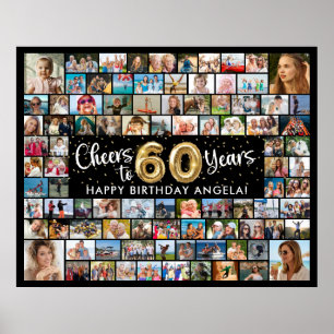 Affiche 60e anniversaire 92 Photos Noir Or À l'année