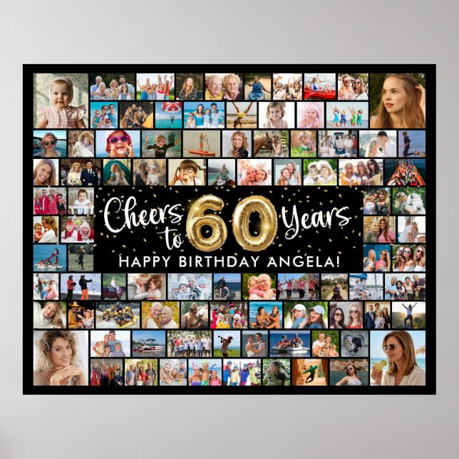 Affiche 60e anniversaire 92 Photos Noir Or À l'année (Devant)