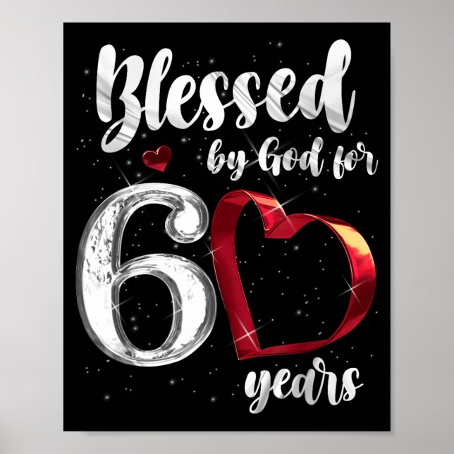 Affiche 60e anniversaire bénis par Dieu pendant 60 ans d'a (Devant)