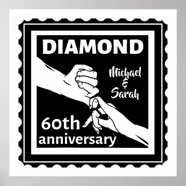 Affiche 60e anniversaire du mariage diamant traditionnel (Devant)