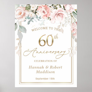 Affiche 60e anniversaire du Mariage Roses roses Roses Rose