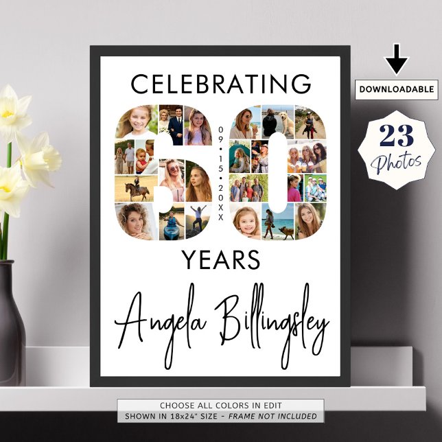 Affiche 60e anniversaire Numéro 60 23 Photo Collage (Créateur téléchargé)