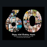 Affiche 60e anniversaire Numéro 60 photo Collage Cadeau<br><div class="desc">Marquez des années de merveilleux souvenirs et des aventures avec ce captivant 60e anniversaire Numéro de photo Collage. Ce modèle personnalisable est le mélange parfait de créativité et de sentiment, vous permettant de créer un cadeau vraiment mémorable et personnalisé pour la journée spéciale de votre être cher. Capturez l'essence d'années...</div>
