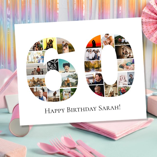 Affiche 60e anniversaire photo montage collage (Créateur téléchargé)