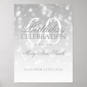 Affiche 60e anniversaire Silver Bokeh éclat