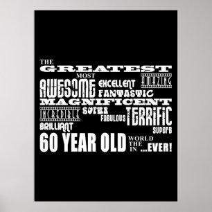 Affiche 60e fête d'anniversaire Plus grand 60e année