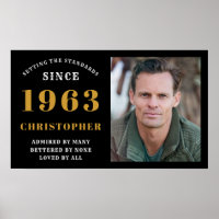 60th Birthday Born 1963 Ajouter Nom Black Gold Pho