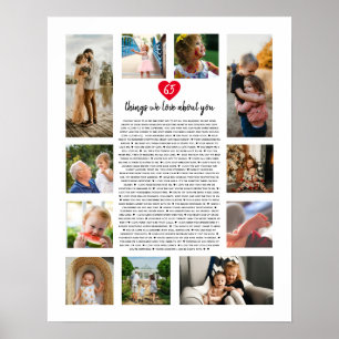 Affiche 65 choses que nous aimons chez vous