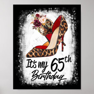 Affiche 65 Years Old High Heels Leopard It's My 65th Birth