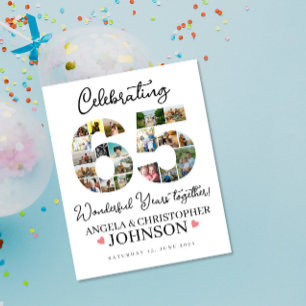 Affiche 65e année de mariage Anniversaire Photo Collage