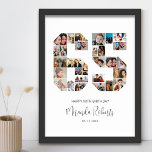 Affiche 65e anniversaire Numéro 65 Photo personnalisée Col<br><div class="desc">Célébrez le 65e anniversaire avec cette affiche de collage photo personnalisée numéro 65. Ce cadeau personnalisable est également parfait pour un anniversaire mariage. C'est une excellente façon de présenter des souvenirs précieux de votre vie de mariage et de marié. L'affiche comporte un collage de photos qui capturent ces moments spéciaux,...</div>