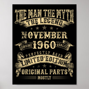 Affiche 65e anniversaire pour les hommes Mythologie de nov