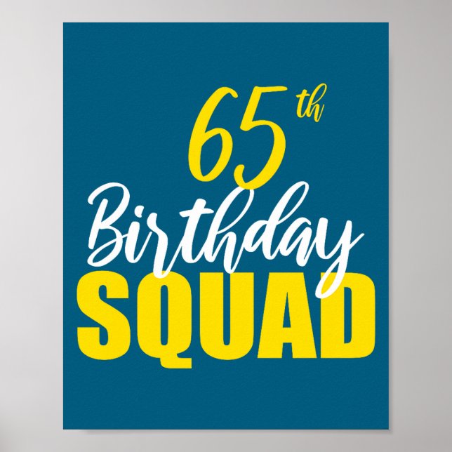 Affiche 65th Happy Birthday Squad Party Bday Family Group  (Devant)