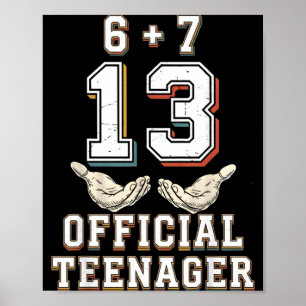 Affiche 67 13 ans garçons filles nager 13e anniversaire