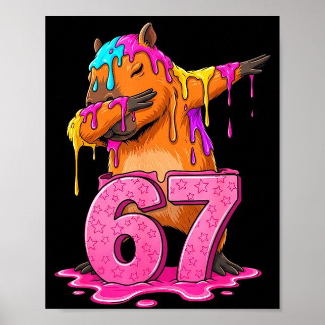 Affiche 67 Animals Funny 67 Brainrot Youth Kids Capybara 6 (Devant)
