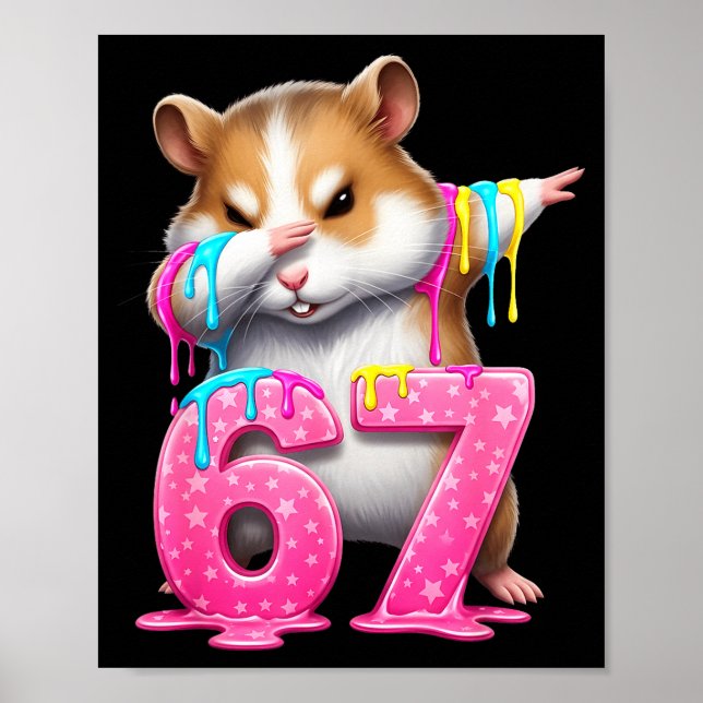 Affiche 67 Animals Funny 67 Brainrot Youth Kids Hamster 67 (Devant)