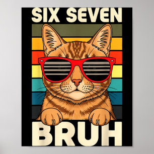 Affiche 67 Animaux Drôle 67 Brainrot Jeunesse Enfants Chat