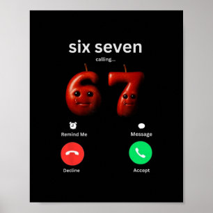 Affiche 67 Appelle Drôle Mème 67 Silly Ai Pomme Brainro