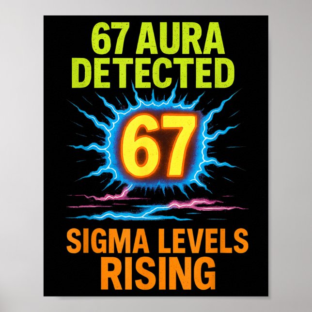 Affiche 67 Aura Detected Sigma Levels Rising Six Seven Riz (Devant)