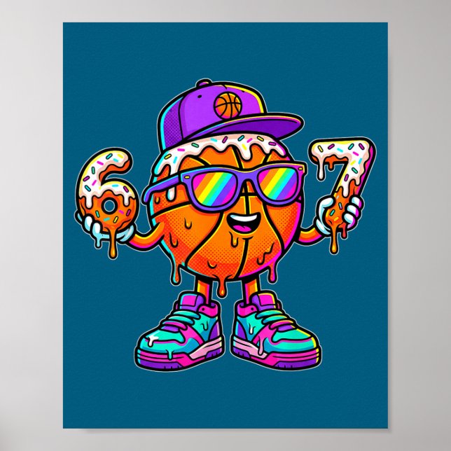 Affiche 67 Basketball Drip Six Seven Funny Meme Gen Alpha  (Devant)