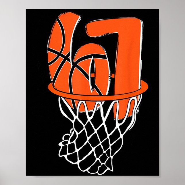 Affiche 67 Basketball Six Seven 6 7 Meme Funny 67 Basketba (Devant)