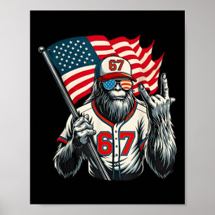 Affiche 67 Bigfoot Mème Drôle Six Sept Argot Gen Alpha
