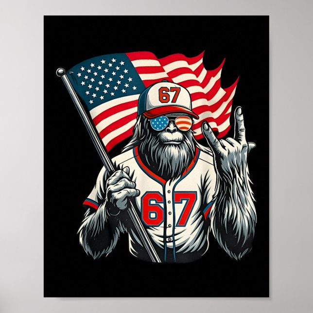 Affiche 67 Bigfoot Mème Drôle Six Sept Argot Gen Alpha  (Devant)