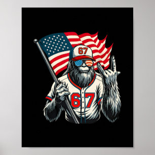 Affiche 67 Bigfoot Mème Funny Six Sept Gen Alpha Slang