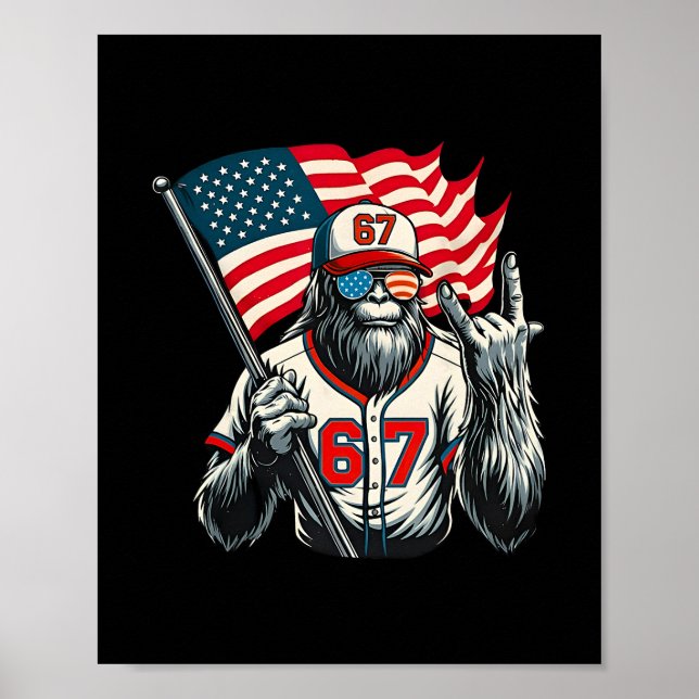 Affiche 67 Bigfoot Mème Funny Six Sept Gen Alpha Slang (Devant)