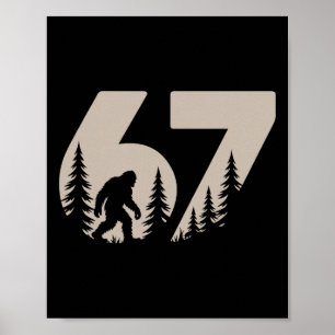 Affiche 67 Blagues Six Sept Mème Bigfoot Langue Gen Alpha 