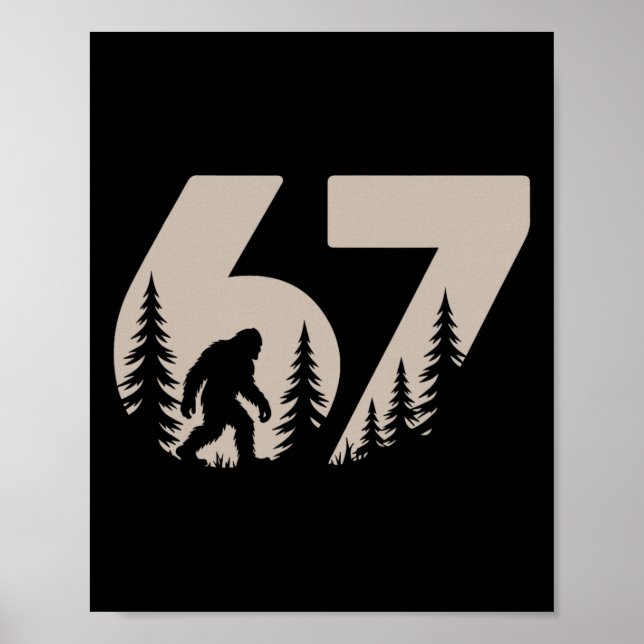 Affiche 67 Blagues Six Sept Mème Bigfoot Langue Gen Alpha  (Devant)