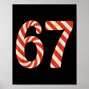 Affiche 67 Bonbons de Noël 6 7 Meme Vacances Gen Alpha Sla